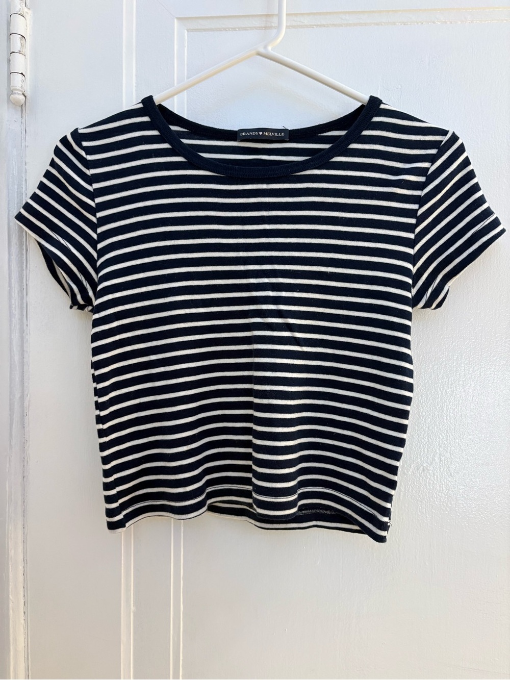 brandy melville striped baby tee